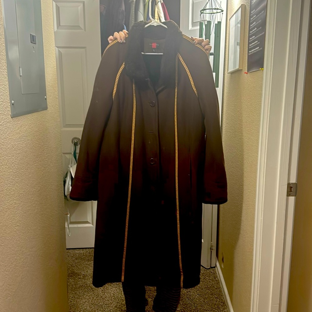 RareVintage “Gallery” brand full-length genuine suede & faux fur lined 70"s coat
